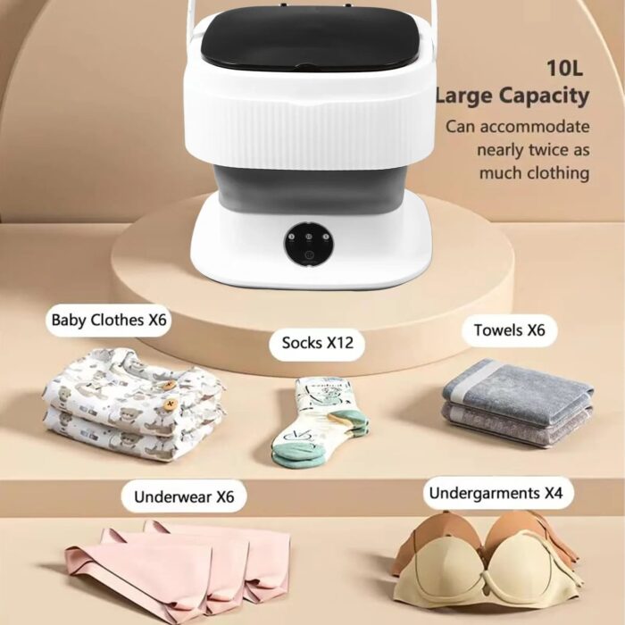 Portable Washing Machine | Foldable Washing Machine | 10L Capacity Mini Washer for Laundry - Image 4