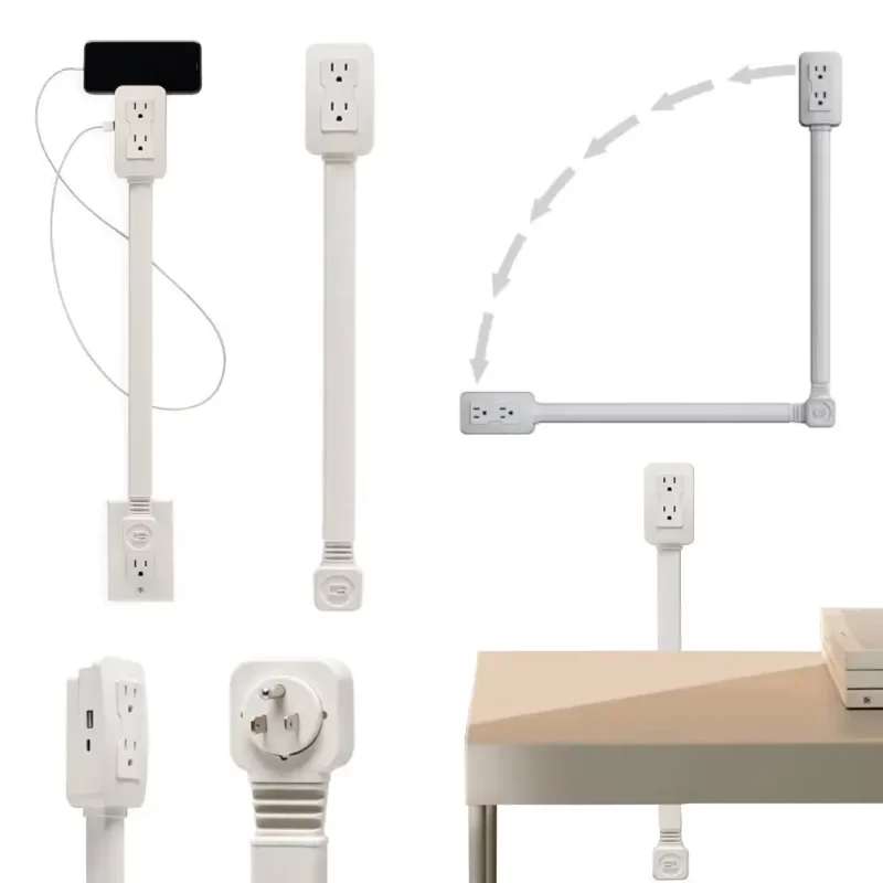 Power Socket Extender | Access Hard-to-Reach Outlets | Wall Charger, AC, USB-A USB-C, Use Behind Couches, Nightstands Desks and More