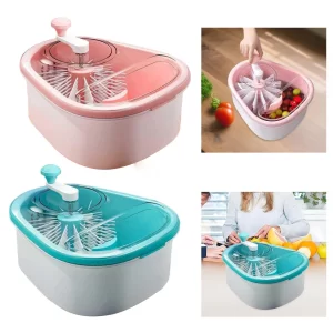 Fruit washer with spinning cleaner