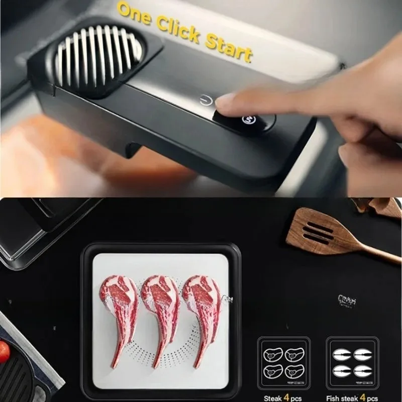 KAYUSO Meat Defrosting Tray | Quick Frozen Meat Defrost Plate with Type C Charging | Timeable Thawing Box for frozen food such as Steak, Chicken, Fish, Shrimp and Seafood - Image 4