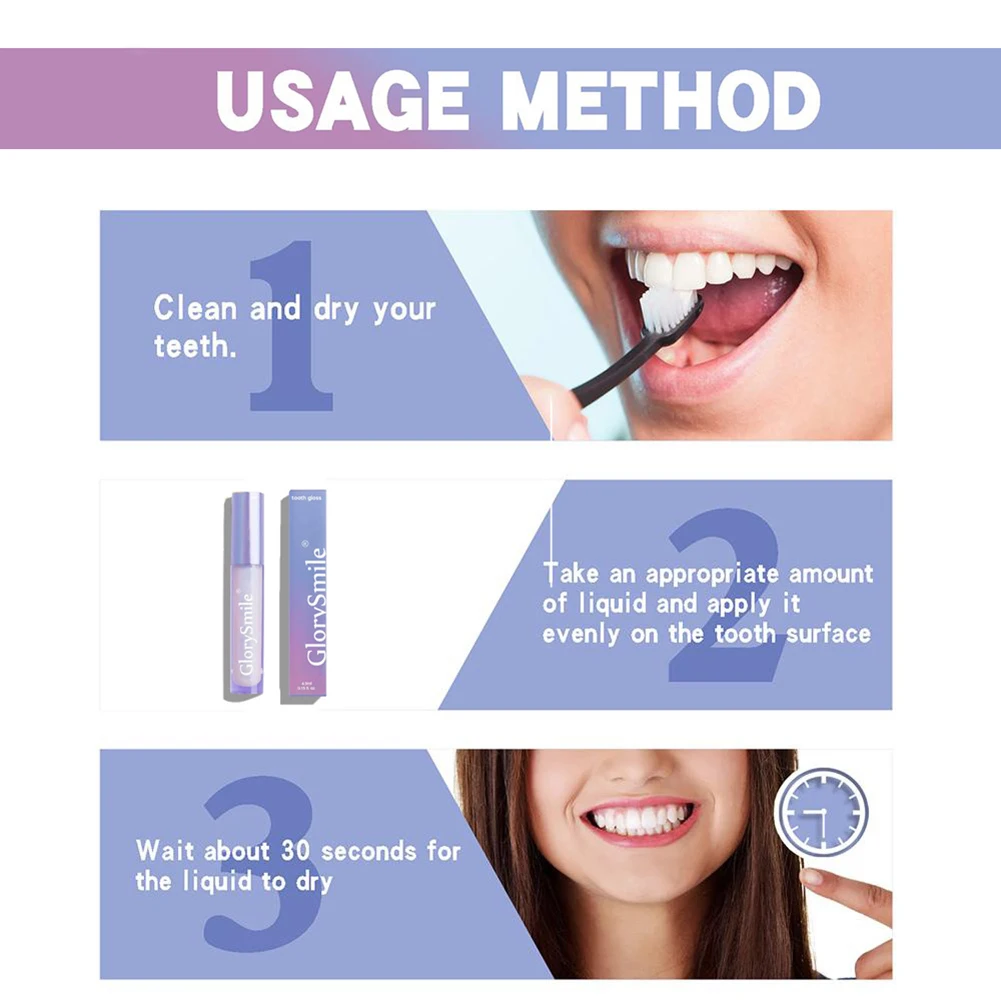 Teeth Whitening Serum | 2 Bottles Glory Shine V34 Colour Corrector | Oral Essence Mousse Toothpaste - Image 8