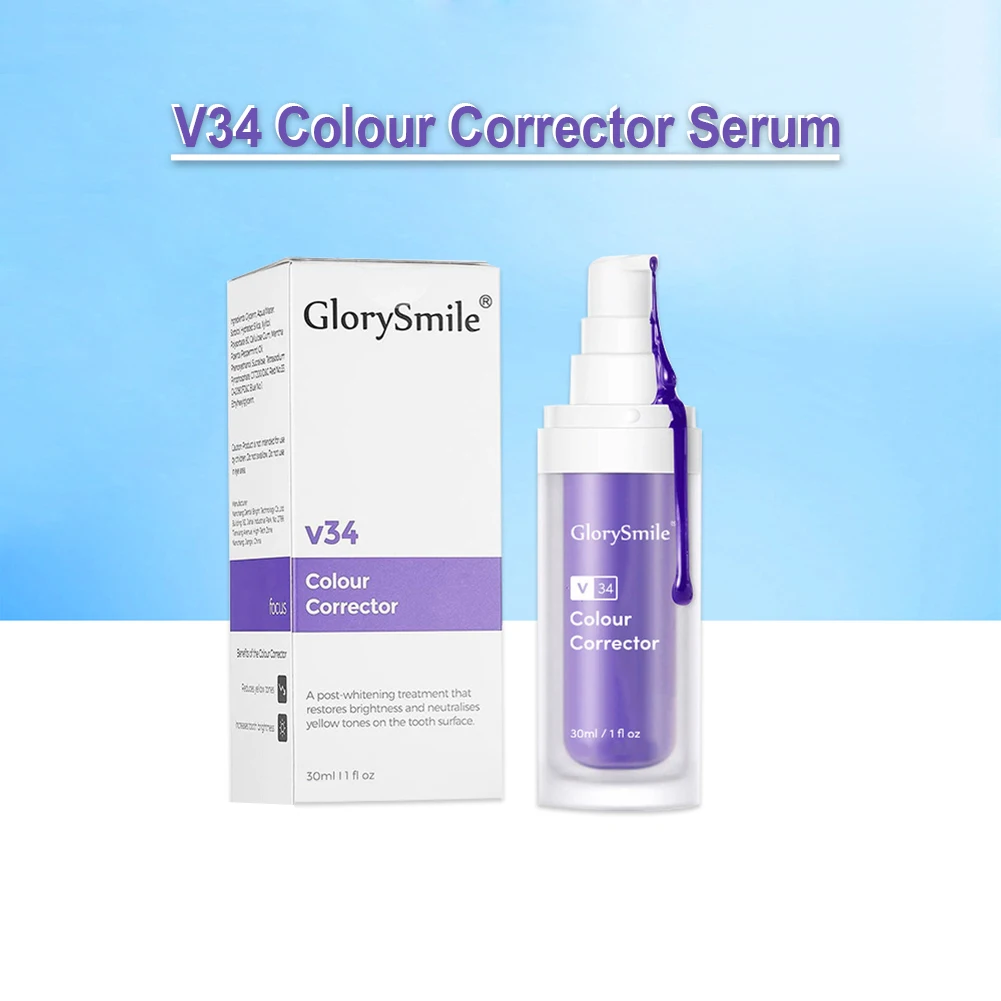 Teeth Whitening Serum | 2 Bottles Glory Shine V34 Colour Corrector | Oral Essence Mousse Toothpaste - Image 5