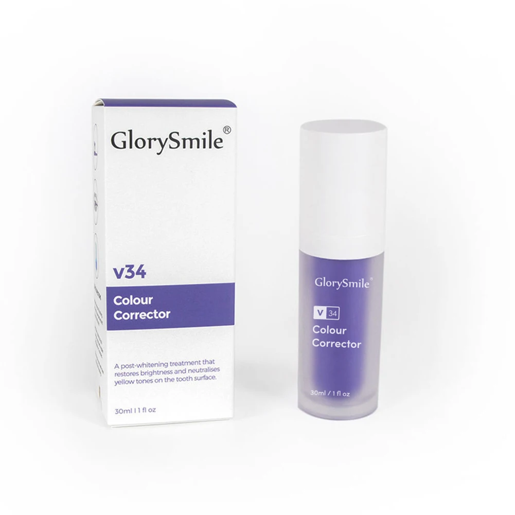 Teeth Whitening Serum | 2 Bottles Glory Shine V34 Colour Corrector | Oral Essence Mousse Toothpaste - Image 2